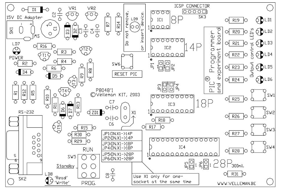 Kit Experiment Programmer K8048 Board Velleman Pic for sale online